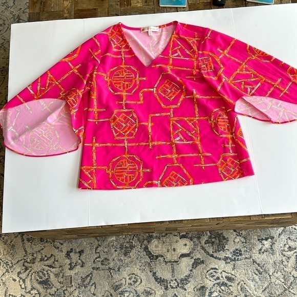 Jude Connally Daniella Top in Ruby Bamboo Lattice Size XS - Picture 2 of 10